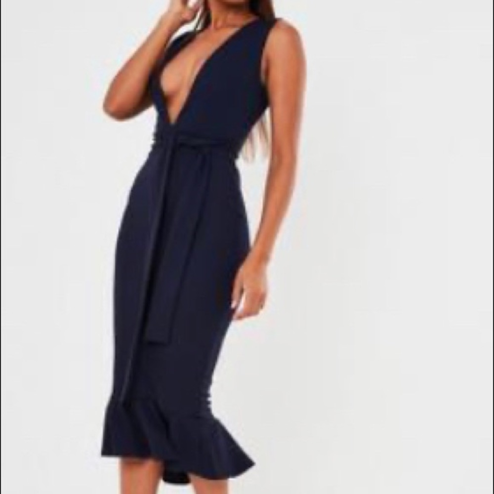 Navy blue midi dress